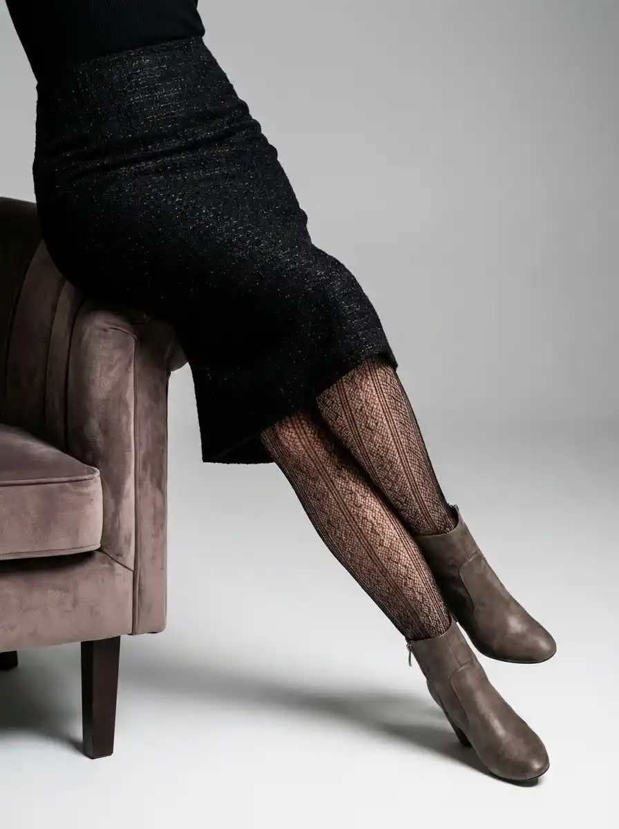 A luxury fashion logo featuring a stylized leg silhouette in high heels, evoking elegance and modern glamour.