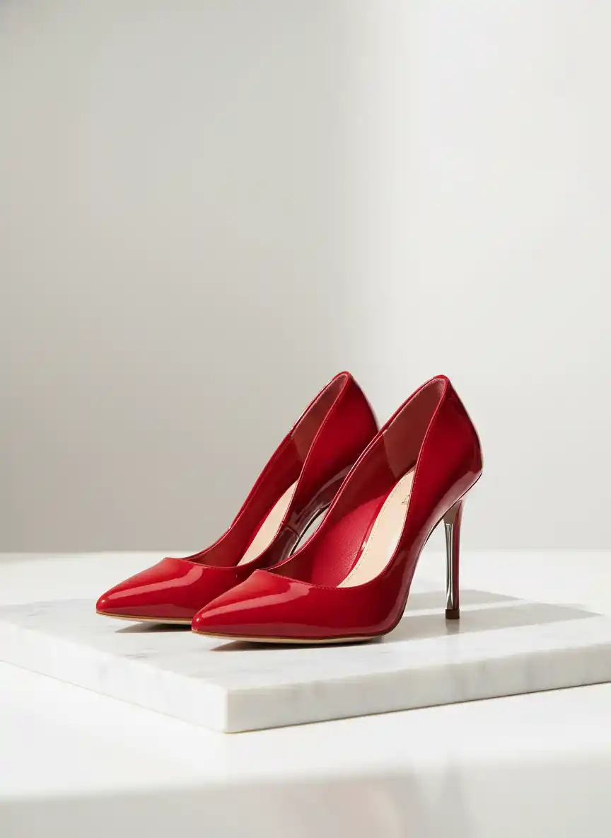 A sleek, bold logo concept capturing luxury fashion with black, emerald, and red accents, radiating confidence