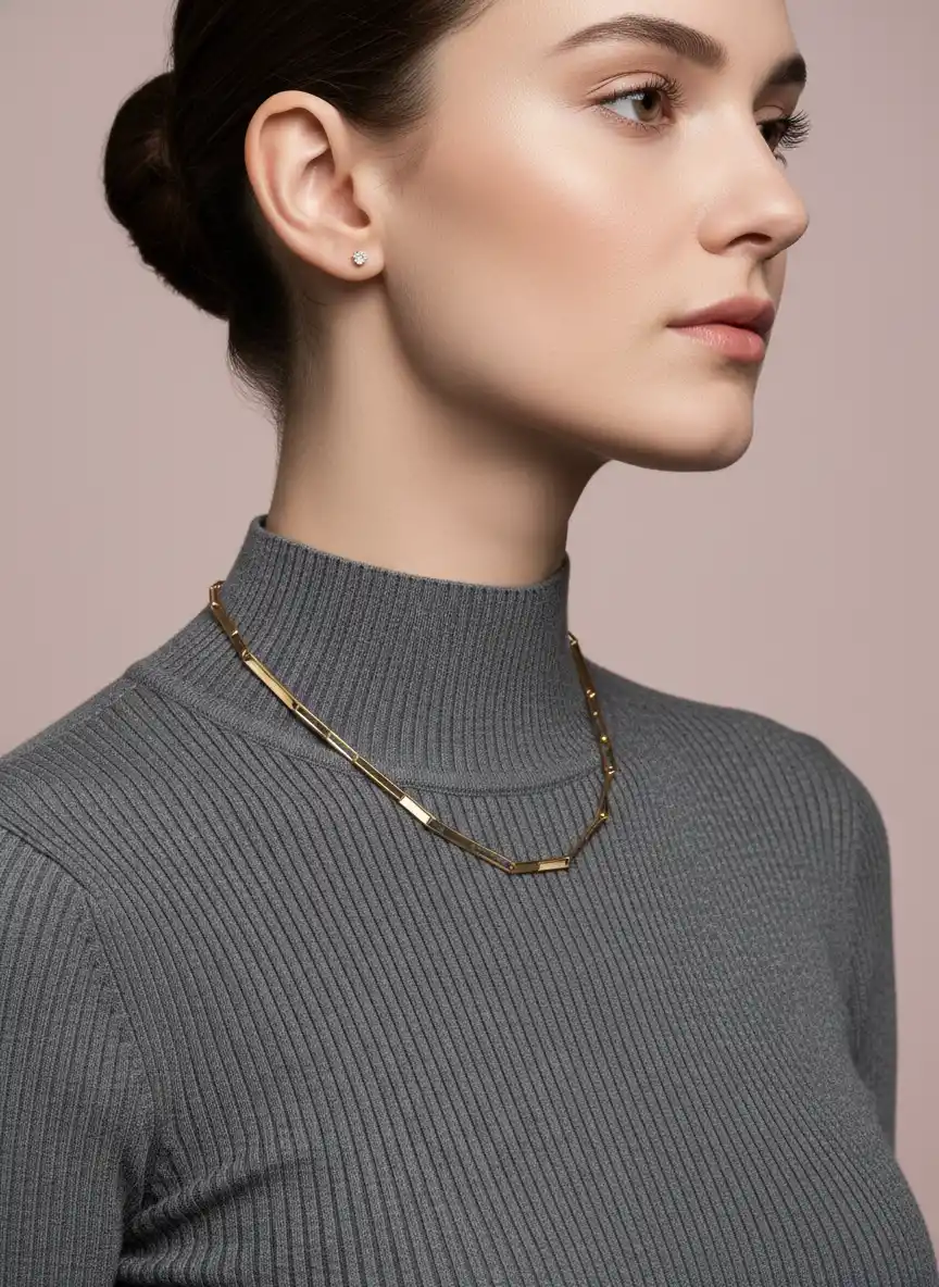 A refined triangular pearl pendant emblem for a modern luxury jewelry brand, radiating minimalist elegance and timeless sophistication.