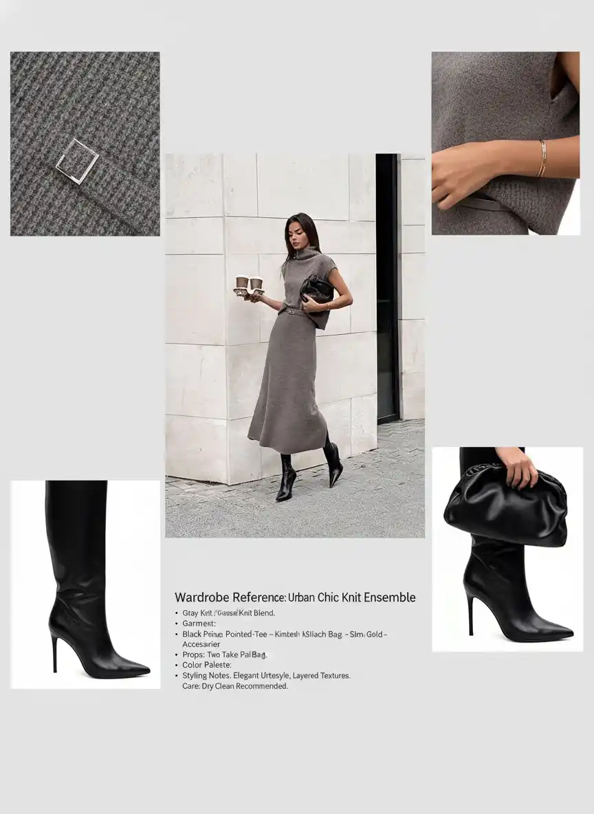 AI-Generated Urban Chic Knit Outfit Detail Shots | Outfit Breakdown