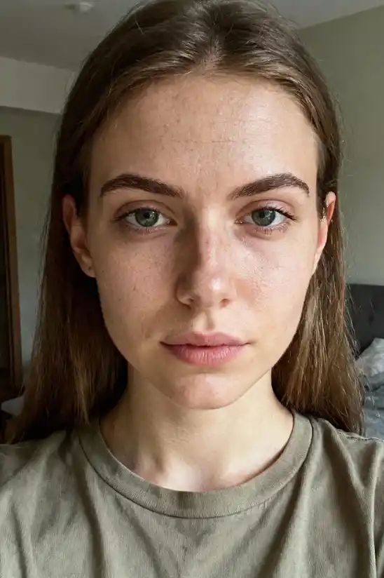 Enchanting Forest Nymph Portrait with Dappled Sunlight and Flowing Dress for Brand Visuals