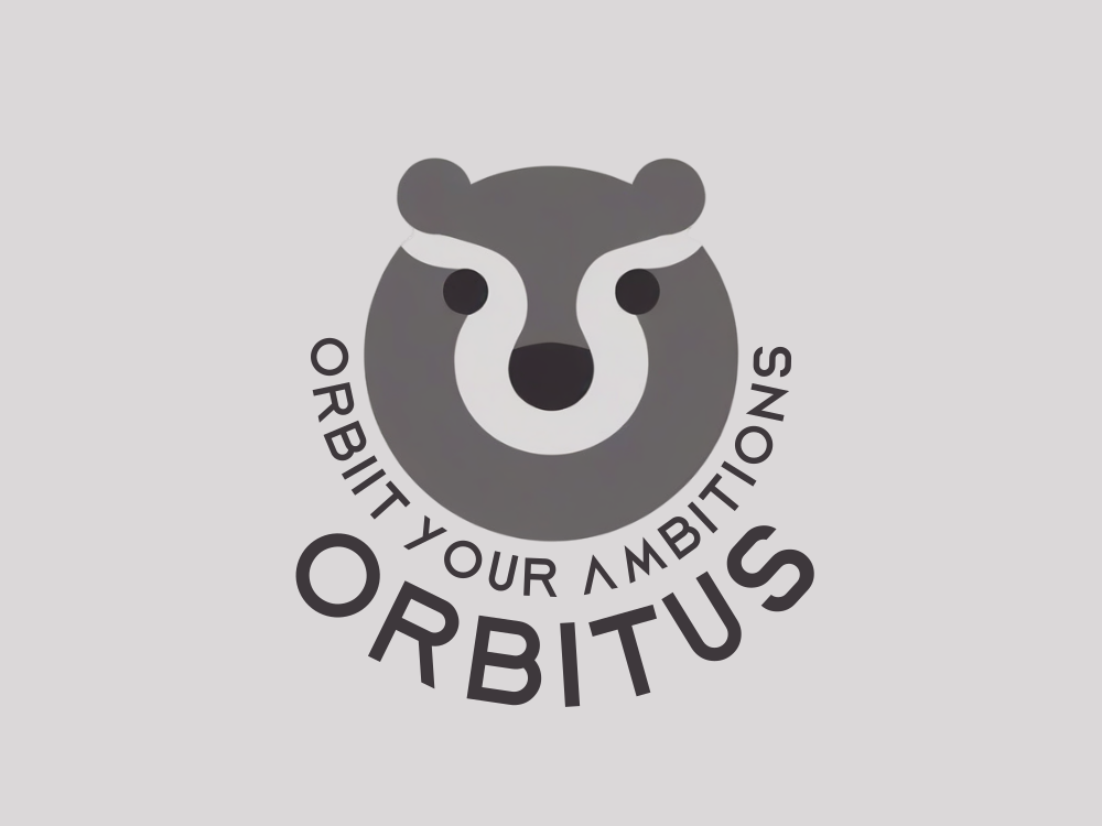 Minimalist grayscale bear-face logo: circular head, rounded ears, black eyes, black nose, white U-shaped facial marking around the nose; clean vector, flat gradients, friendly, modern branding.